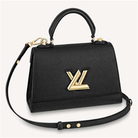 LOUIS VUITTON Taurillon Twist One Handle PM Black